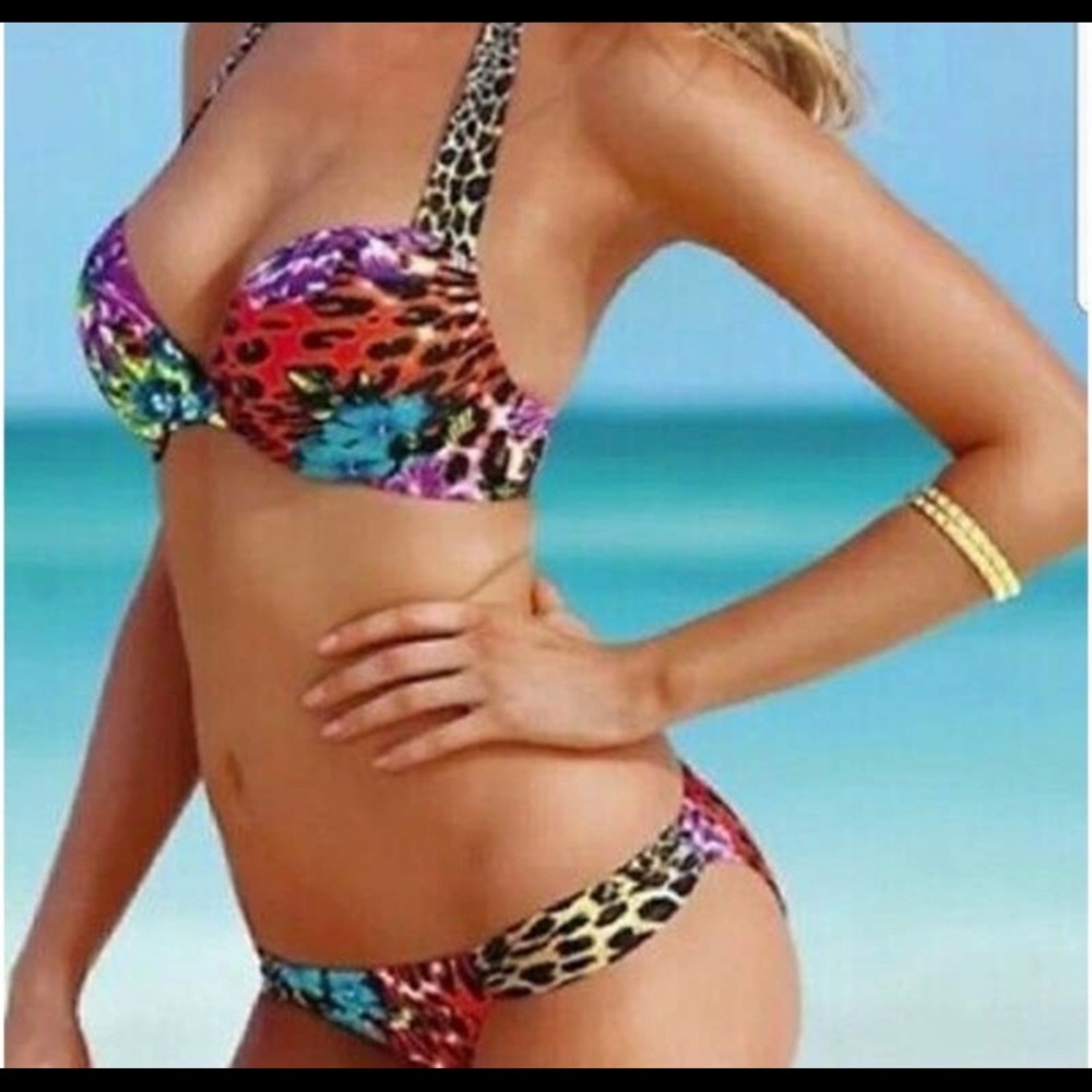 Victoria's Secret Multicolor Leopard Bikini